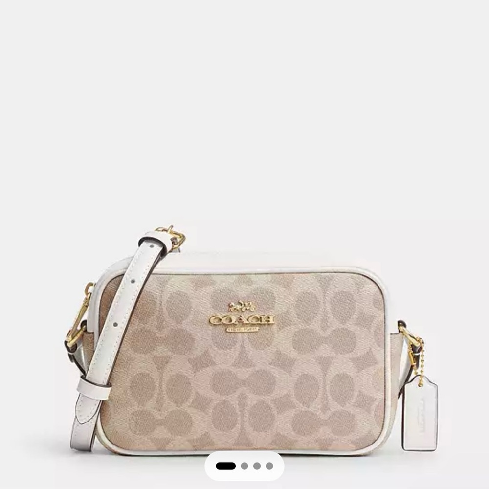 Coach Cream Monogram Crossbody Bag with Gold Hardware